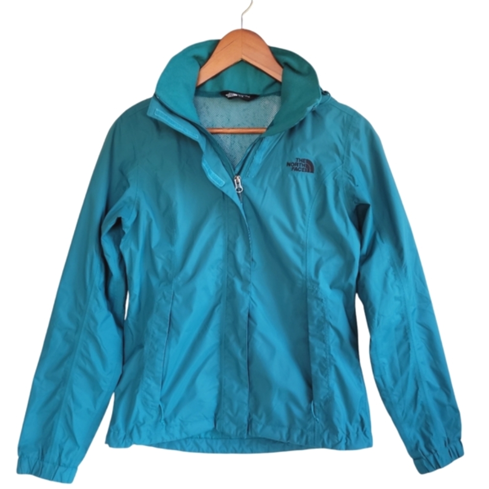 North Face Hooded Lightweight Jacket Blue Green Women's XS